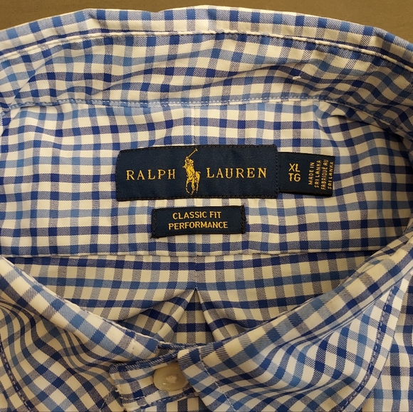 Ralph Lauren Classic Fit Button Down Shirt | Blue & White | XL - Picture 3 of 4